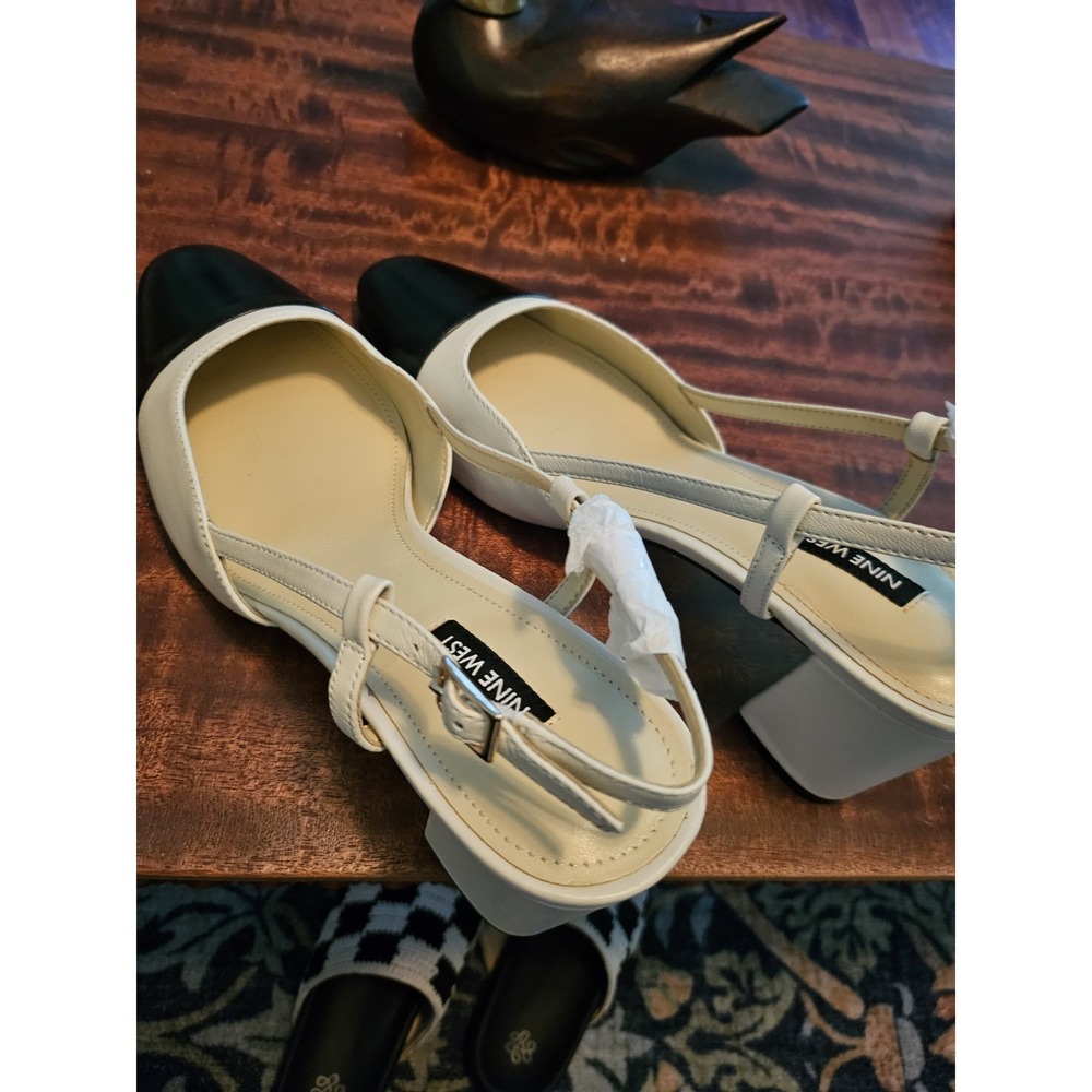 Nine West Unda Ladies  Slingbacks Black/Ivory Sz 9.5